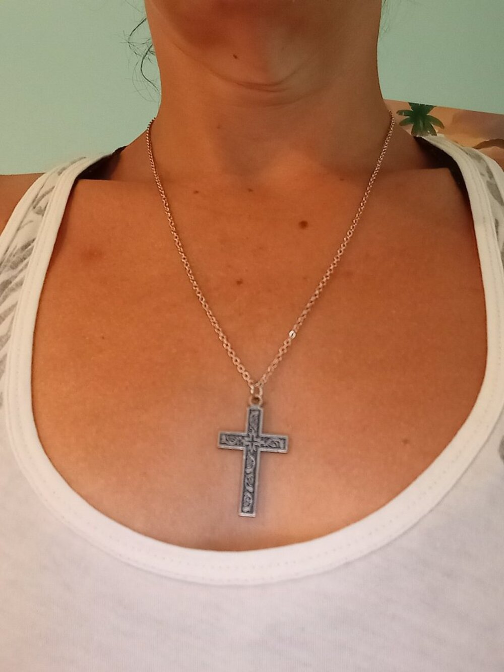 Beautiful Silver Necklace with A Celtic Cross Pendant
